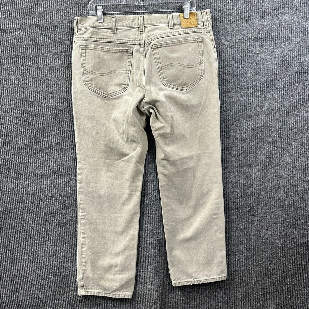 Lee Mens Chino Pants Size 38 Beige Casual Straight Leg Flat Front‎ Mid Rise